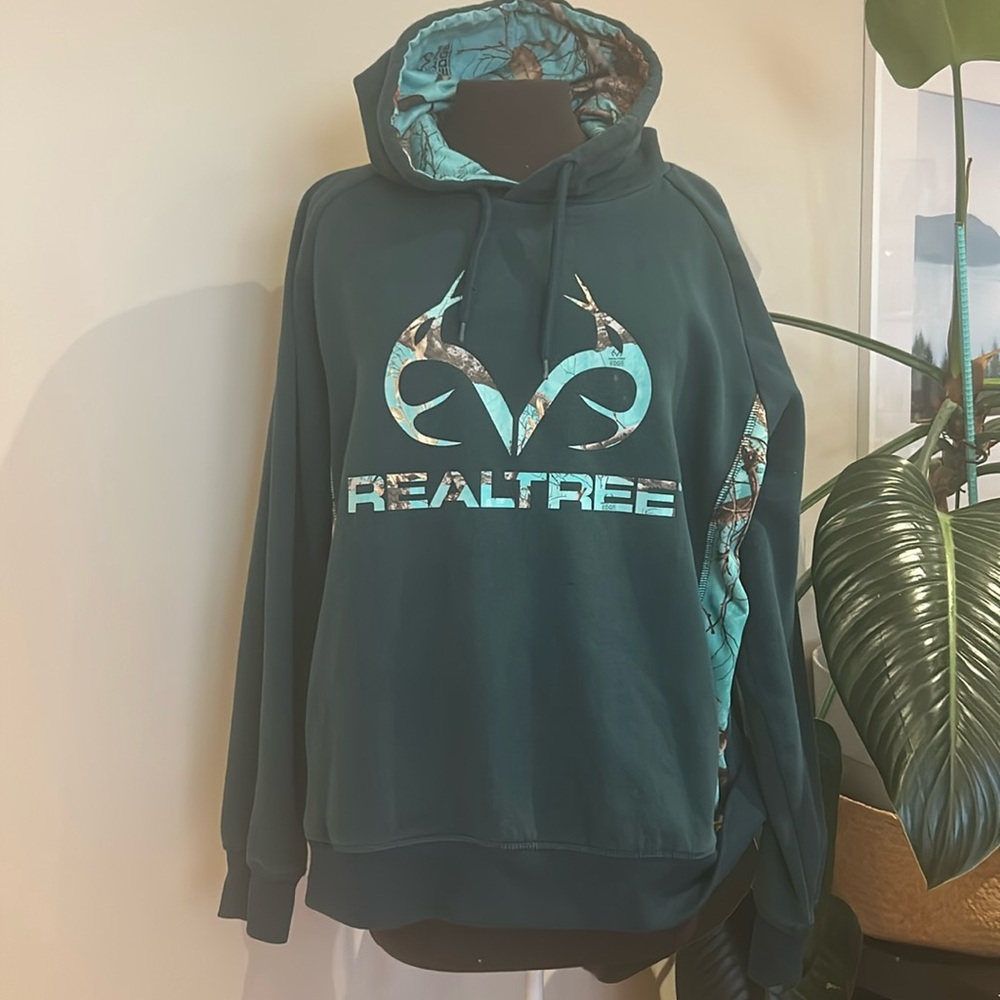 Realtree camo green/blue vintage hoodie